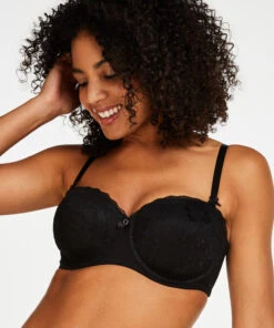Soutien-gorge à Armatures Préformé Sans Bretelles Maya - Noir