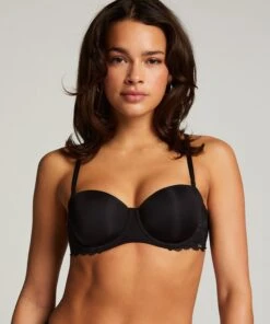 Soutien-gorge à Armatures Préformé Sans Bretelles Angie - Noir
