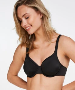 Soutien-gorge à Armatures Non-préformé Satin Fleece - Noir