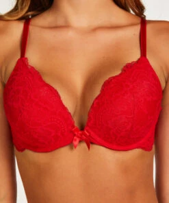 Soutien-gorge Push-up à Armatures Préformé Teddy - Rouge -Sous-vêtement Soldes 2024 178638 2