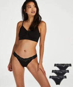 Pack De 3 Strings Madison - Noir