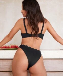 Bas De Bikini échancré Scallop - Noir