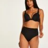 Bas De Bikini Coquin Taille Haute Luxe - Noir