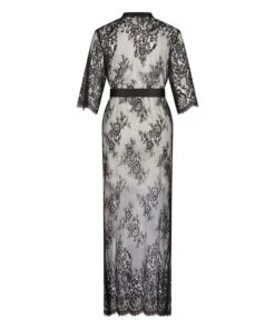 Long Kimono Allover Lace - Noir -Sous-vêtement Soldes 2024 191638 6