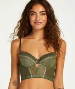 Soutien-gorge Rembourré à Armatures Longline Malika - Vert