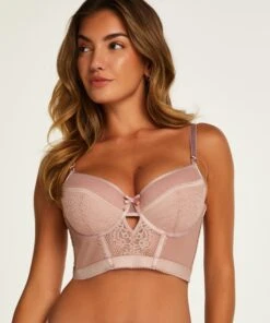 Soutien-gorge Rembourré à Armatures Longline Malika - Rose