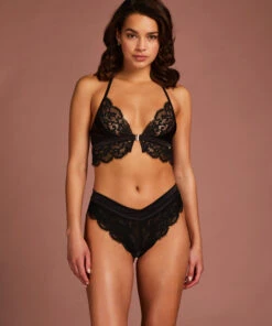 Slip Brésilien Taille Haute Genevieve - Noir