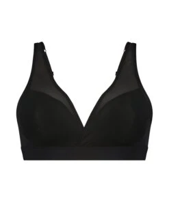 Soutien-gorge Rembourré Sans Armatures En Maille - Noir -Sous-vêtement Soldes 2024 196880 5