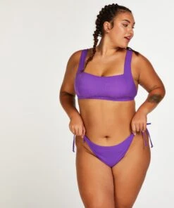 Bas De Bikini Cheeky Texture - Violet -Sous-vêtement Soldes 2024 198788 12