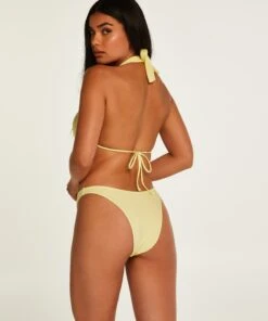 Haut De Bikini Triangle Multi-positions Texture - Jaune -Sous-vêtement Soldes 2024 198794 4