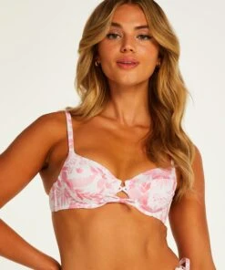 Haut De Bikini à Armatures Non Préformé Tropical - Blanc