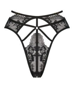 Slip Brésilien à Entrejambe Ouvert Roxanne - Noir -Sous-vêtement Soldes 2024 199840 5