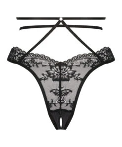 Slip Brésilien à Entrejambe Ouvert Roxanne - Noir -Sous-vêtement Soldes 2024 199840 6