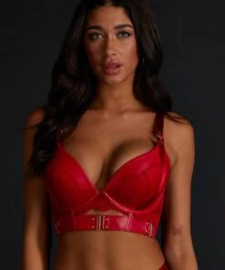 Soutien-gorge Push-up à Armatures Préformé Longline Occult - Rouge