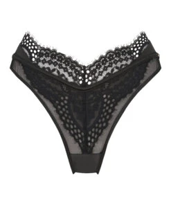 Slip Brésilien Taille Haute Veronica - Noir -Sous-vêtement Soldes 2024 199885 5