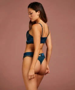 Slip Brésilien Taille Haute Christine - Bleu -Sous-vêtement Soldes 2024 199900 4