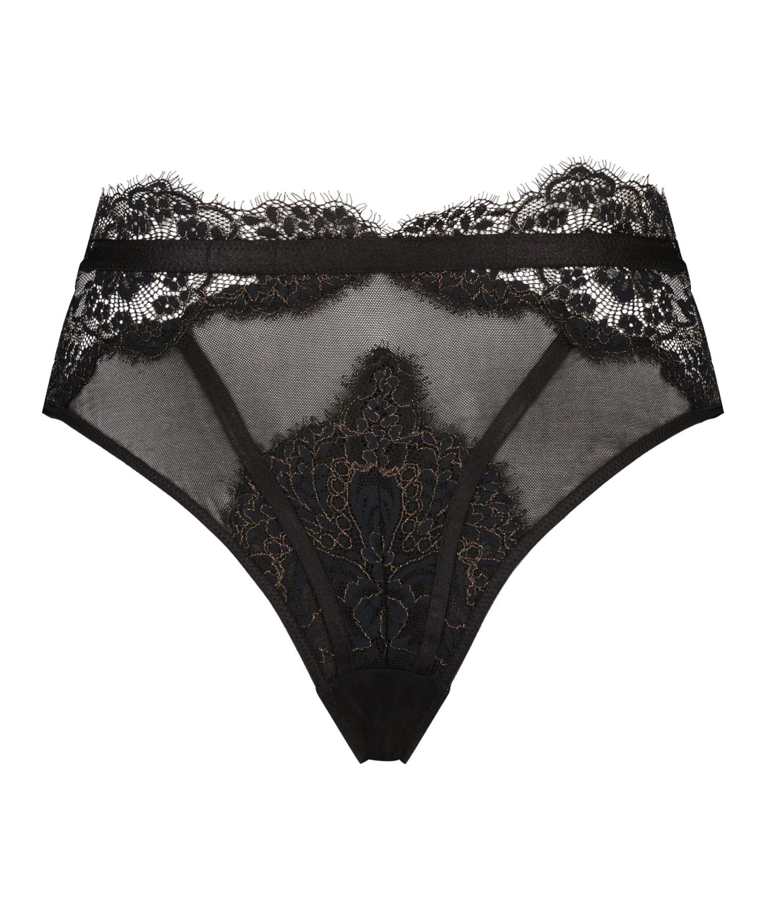 Slip Brésilien Taille Haute Cynthia - Noir 4 Slip Brésilien Taille Haute Cynthia - Noir – Image 4