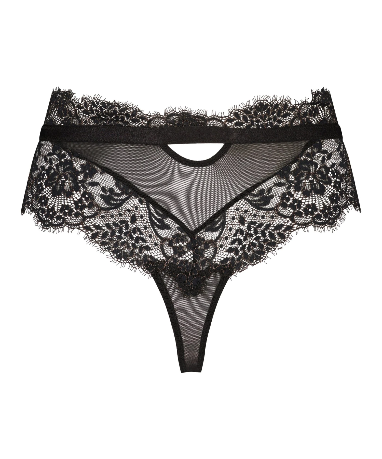 Slip Brésilien Taille Haute Cynthia - Noir 5 Slip Brésilien Taille Haute Cynthia - Noir – Image 5