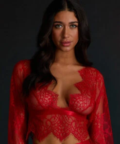 Top Allover Lace - Rouge