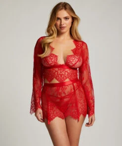 Top Allover Lace - Rouge -Sous-vêtement Soldes 2024 200300 3