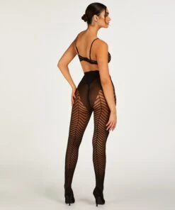 Collants Zig Zag - Noir -Sous-vêtement Soldes 2024 200515 4