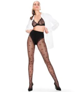 Collants 15 Deniers Bow - Noir