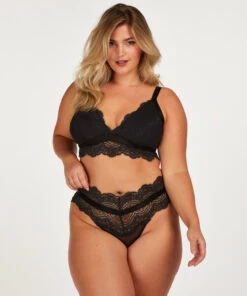 Slip Brésilien Taille Haute Renee - Noir