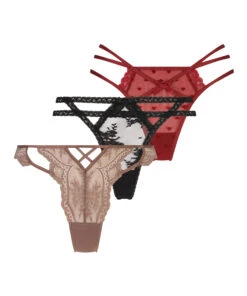 Lot De 3 Tanga Yakira - Marron -Sous-vêtement Soldes 2024 200820 5