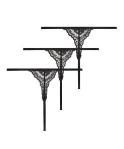 Lot De 3 Strings Taille Haute Kaiden - Noir -Sous-vêtement Soldes 2024 200825 6
