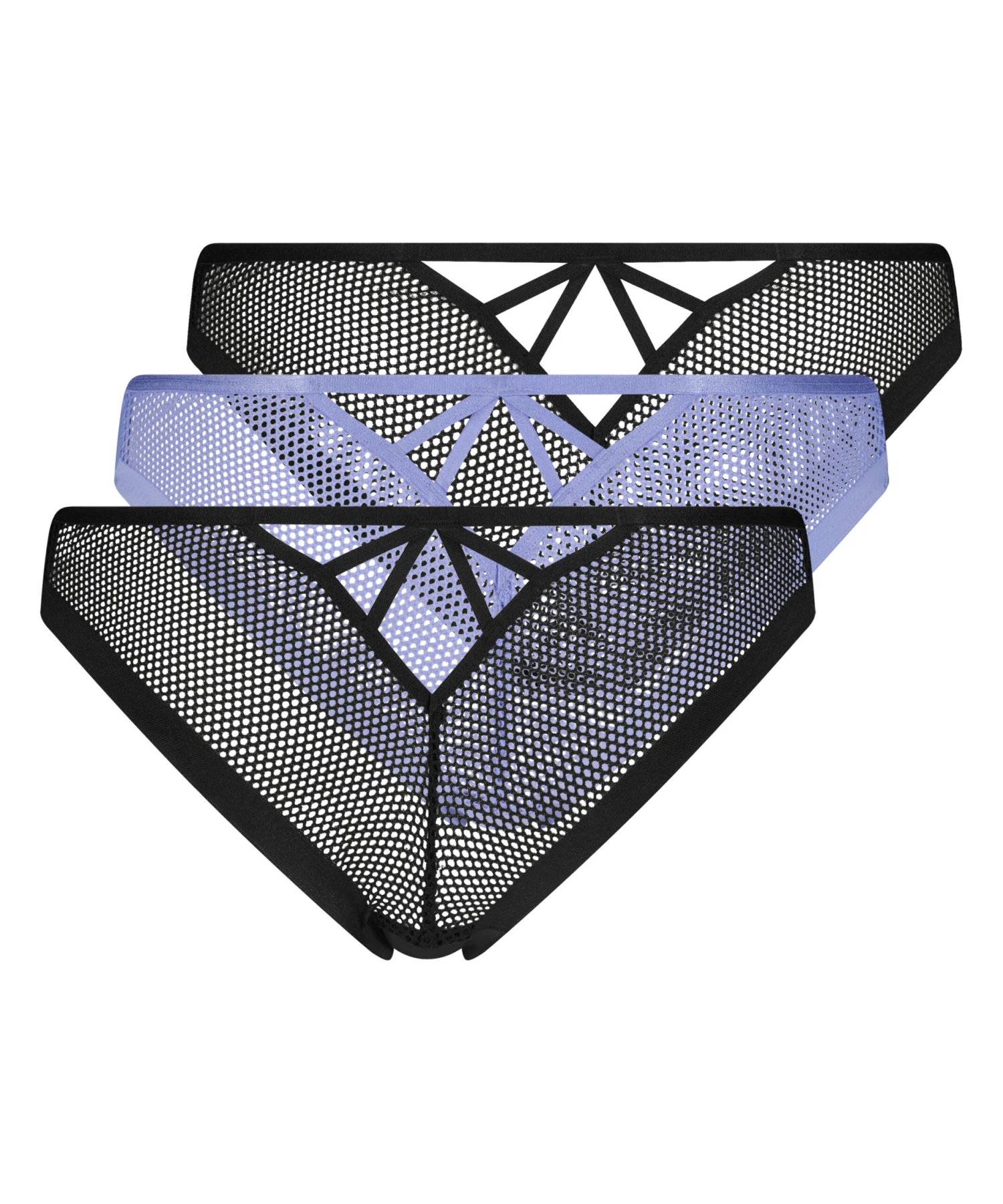 Lot De 3 Slips Brésiliens Résille - Noir 5 Lot De 3 Slips Brésiliens Résille - Noir – Image 5