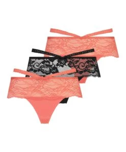 Lot De 3 Strings Francesca - Orange -Sous-vêtement Soldes 2024 200830 5