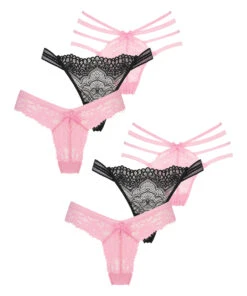 Lot De 6 Tanga Gianni - Rose -Sous-vêtement Soldes 2024 200834 5