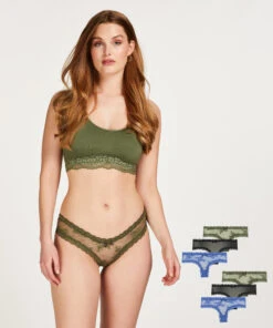 Lot De 6 Slip Brésilien V-shape Mesh - Bleu