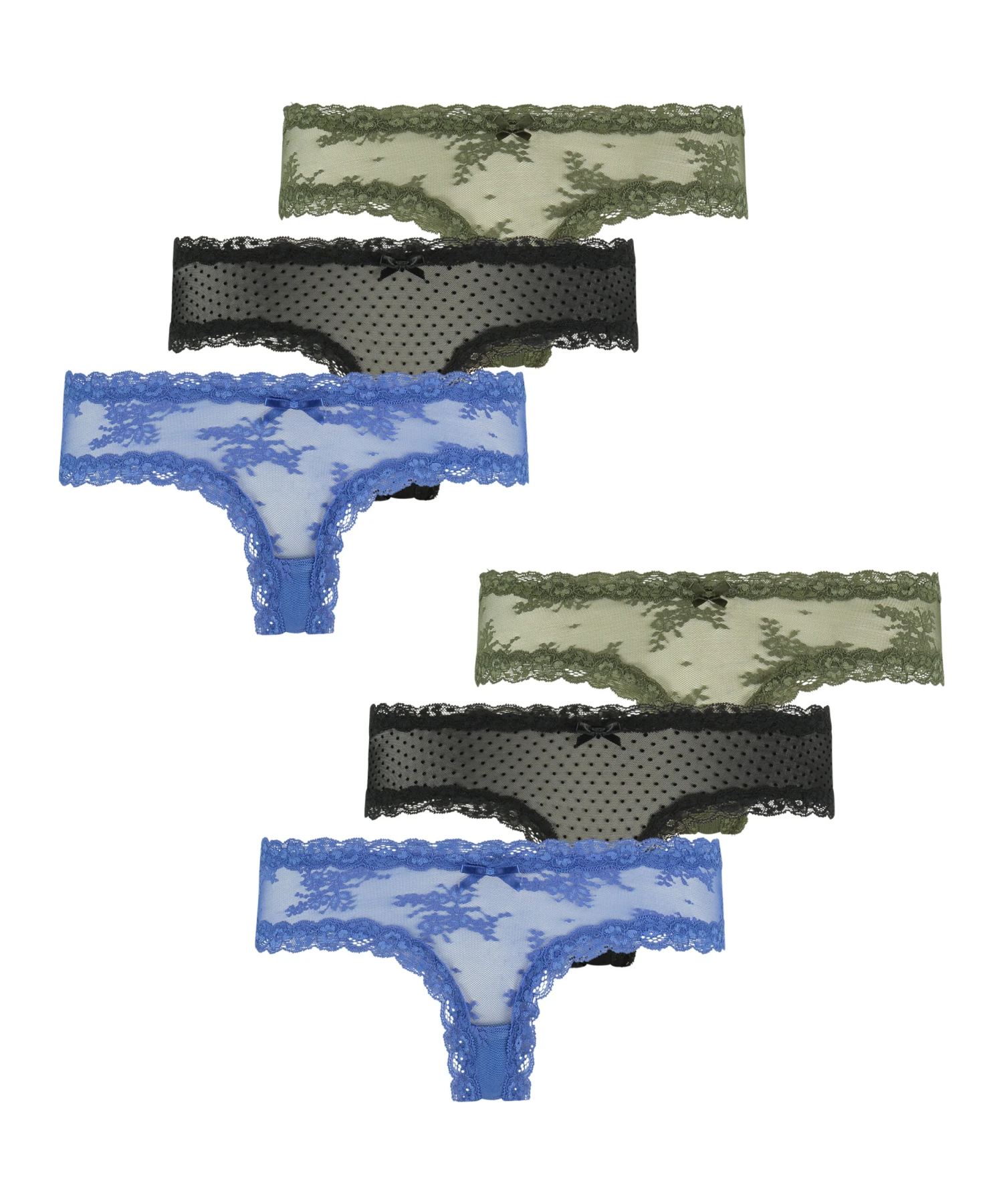 Lot De 6 Slip Brésilien V-shape Mesh - Bleu 4 Lot De 6 Slip Brésilien V-shape Mesh - Bleu – Image 4