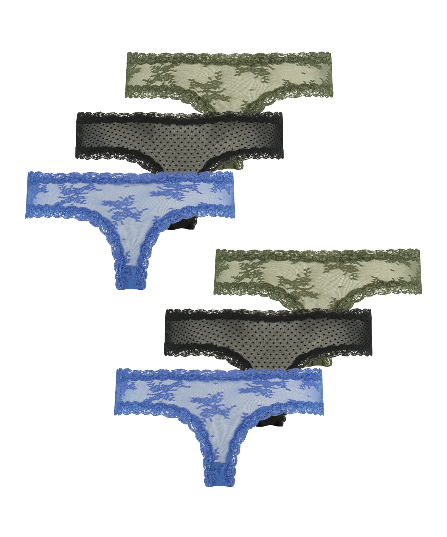 Lot De 6 Slip Brésilien V-shape Mesh - Bleu 5 Lot De 6 Slip Brésilien V-shape Mesh - Bleu – Image 5