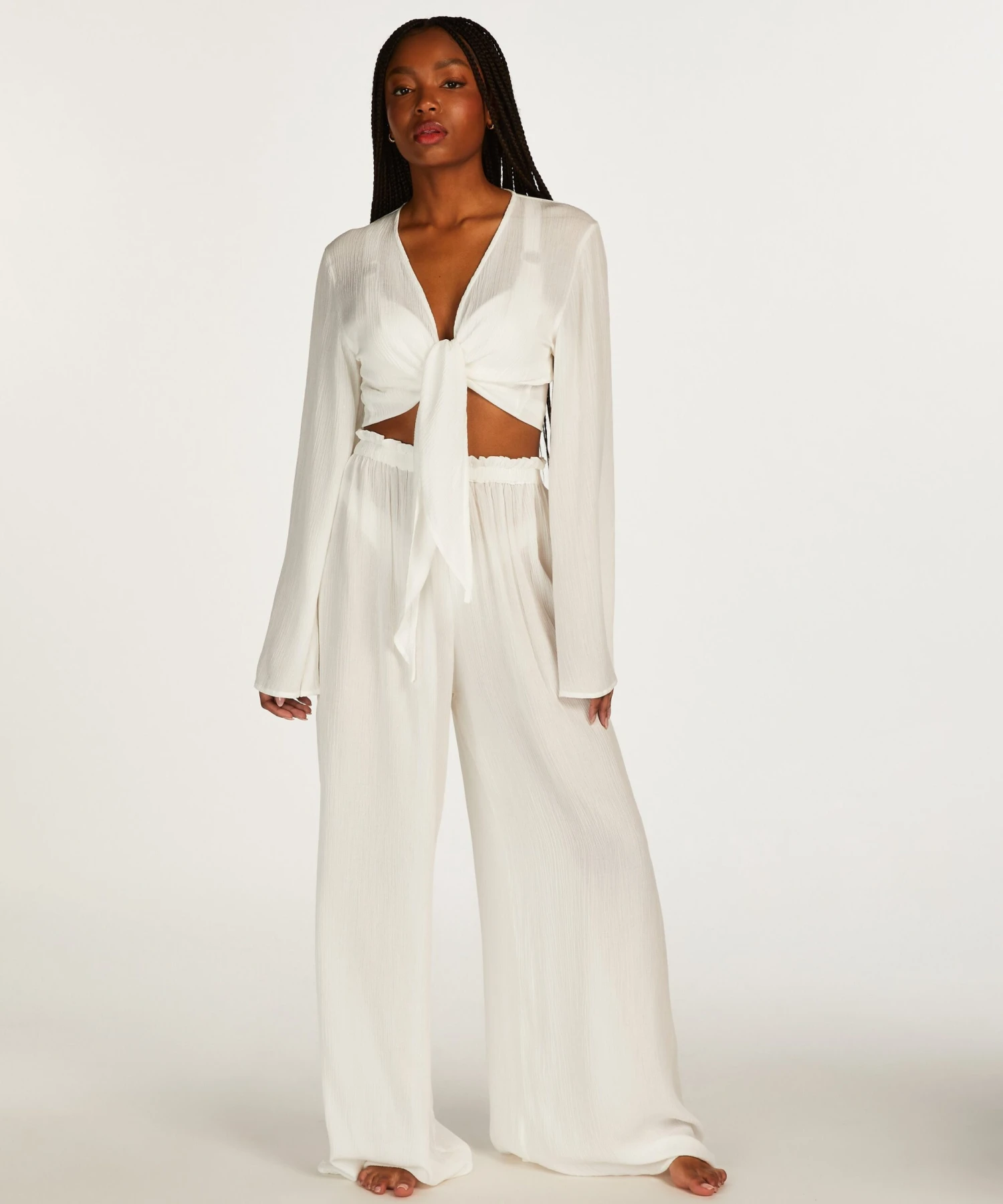 Top Haut à Manches Longues Knot - Blanc 3 Top Haut à Manches Longues Knot - Blanc – Image 3