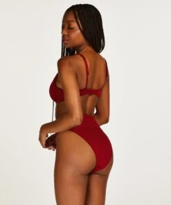 Haut De Bikini à Armatures Non Rembourré Scallop - Rouge -Sous-vêtement Soldes 2024 200921 4