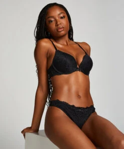 Soutien-gorge à Armatures Préformé Push-up Marine - Noir
