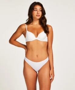 Slip Brésilien Invisible Lace Back - Blanc