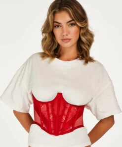 Bustier Sans Bonnets Violet - Rouge