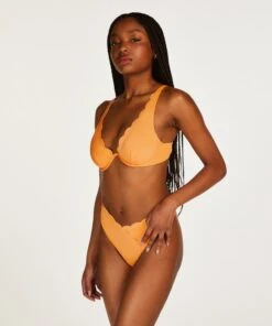 Bas De Bikini échancré Scallop - Orange