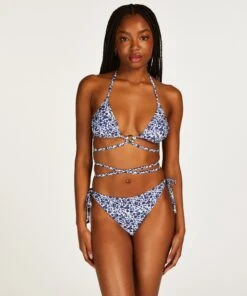 Bas De Bikini Taille Haute Morocco - Bleu