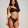 Slip Brésilien Jambes Hautes Dora - Noir