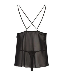 Babydoll Chiffon Lace - Noir 9 Babydoll Chiffon Lace - Noir -Sous-vêtement Soldes 2024 201657 6