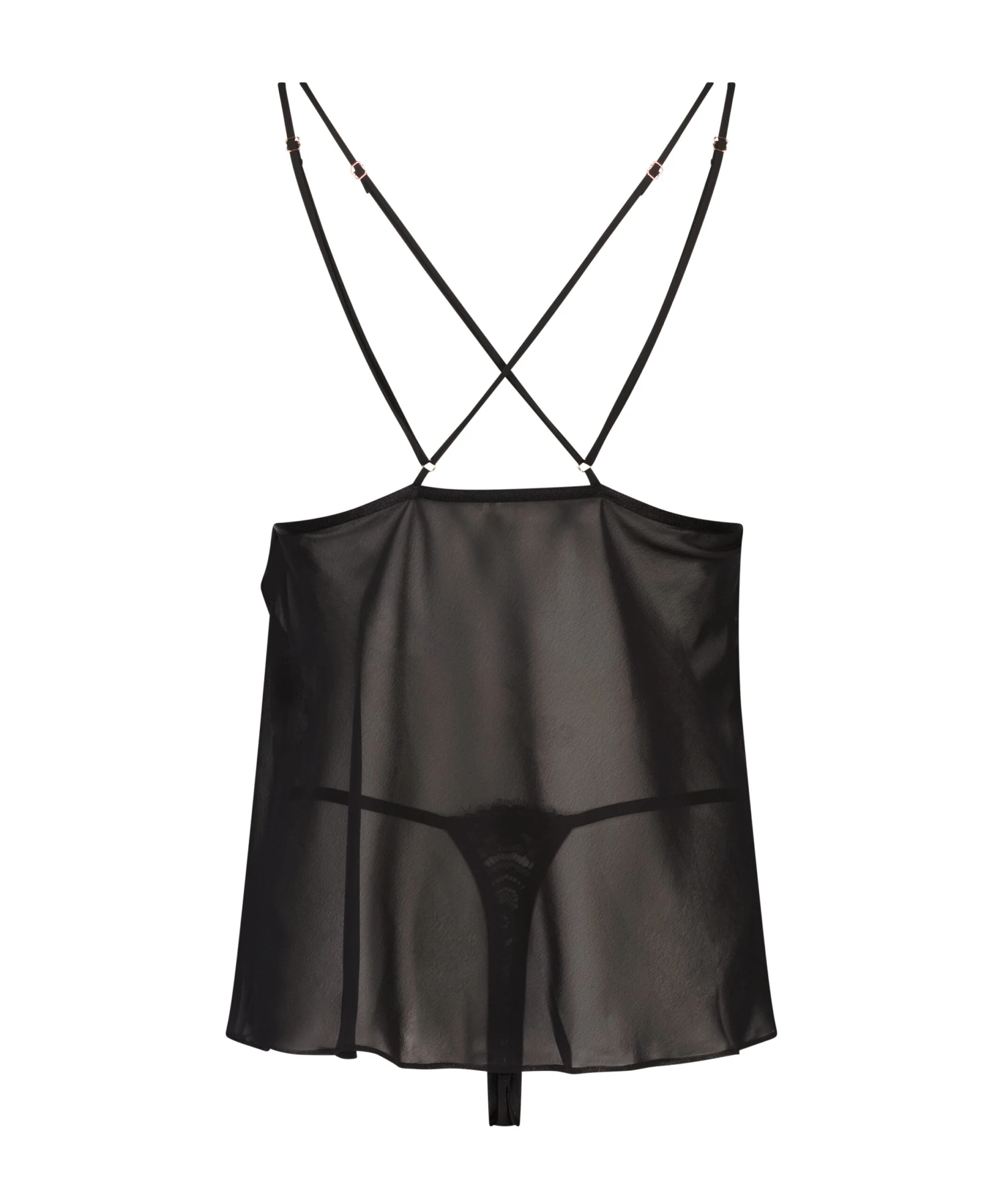 Babydoll Chiffon Lace - Noir 5 Babydoll Chiffon Lace - Noir – Image 5