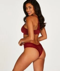 Slip Brésilien V-shape Mesh - Rouge -Sous-vêtement Soldes 2024 201834 4