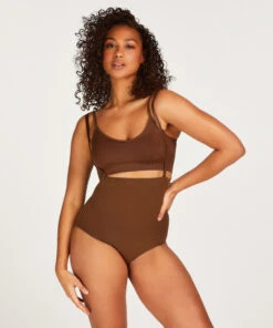 Culotte Taille Haute Sans Couture - Marron