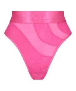 Slip Brésilien Taille Haute Glossy - Rose -Sous-vêtement Soldes 2024 202286 5
