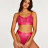 String Taille Haute Glossy - Rose