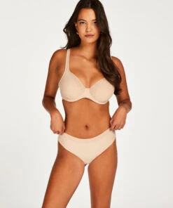 Slip Brésilien En Maille - Beige